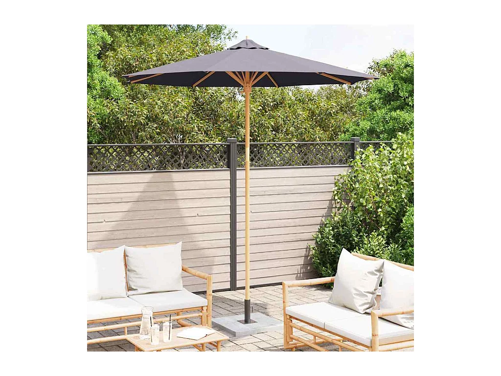Parasol de jardin-Parasol d'extérieur Gris foncé 240 x 240 x 260 cm Bambou
