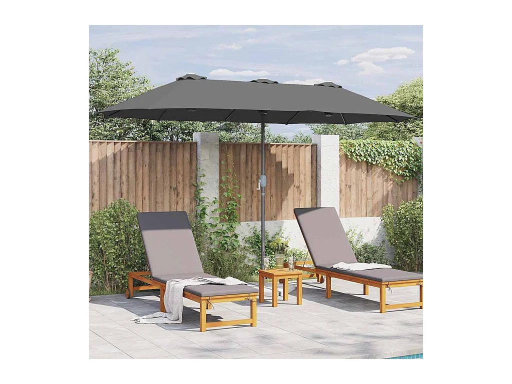 Parasol de jardin Anthracite 370 x 197 x 239 cm