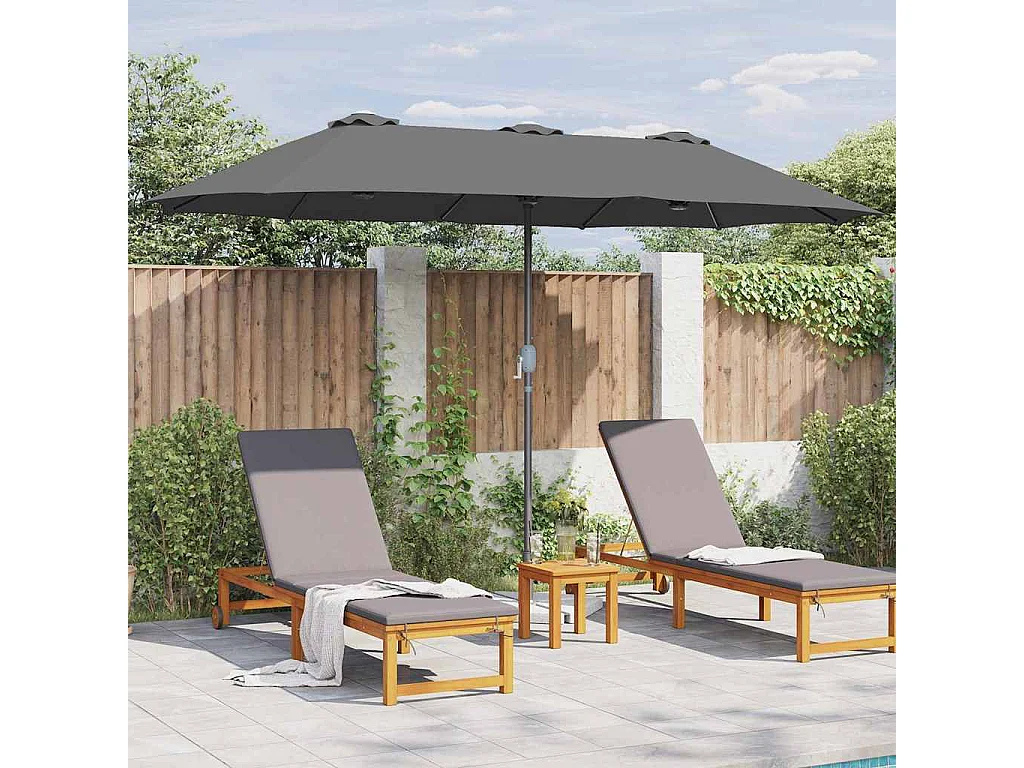 Parasol de jardin Anthracite 370 x 197 x 239 cm