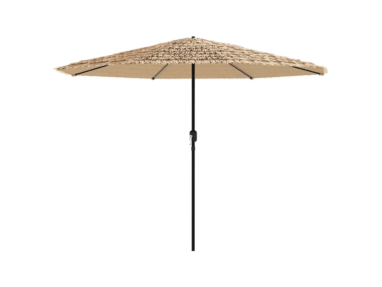 Parasol de jardin-Parasol d'extérieur avec LED et mât en acier marron 324x324x247cm