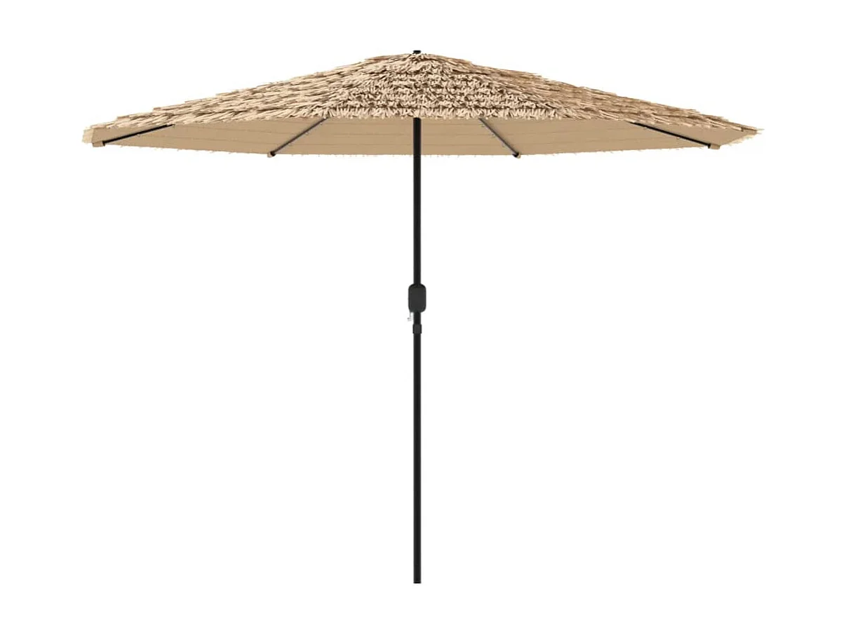 Parasol de jardin-Parasol d'extérieur avec LED et mât en acier marron 324x324x247cm