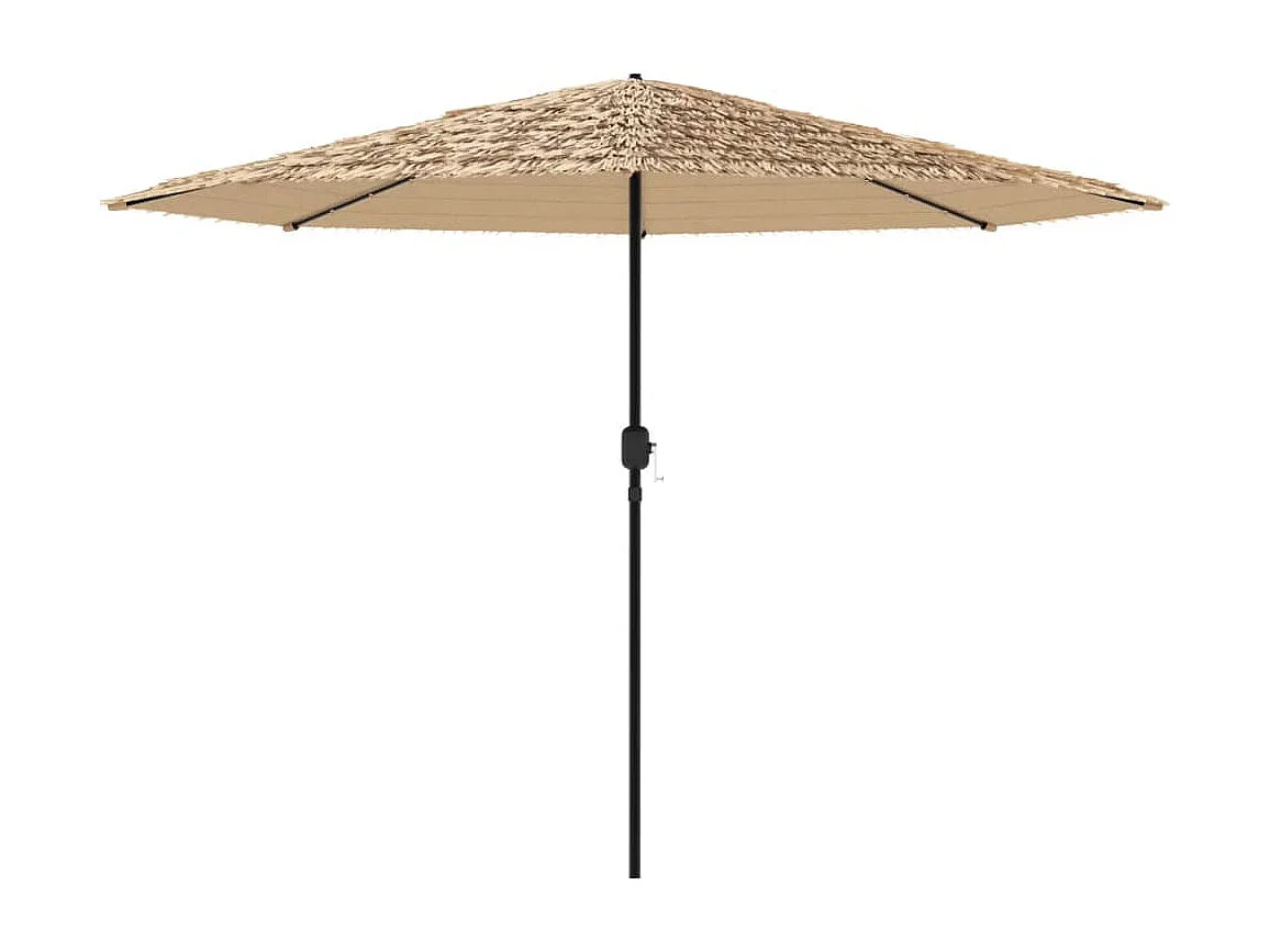 Parasol de jardin-Parasol d'extérieur avec LED et mât en acier marron 324x324x247cm
