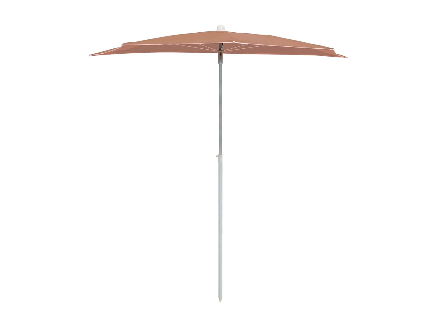 Demi-parasol de jardin avec mât 180x90 cm terre cuite