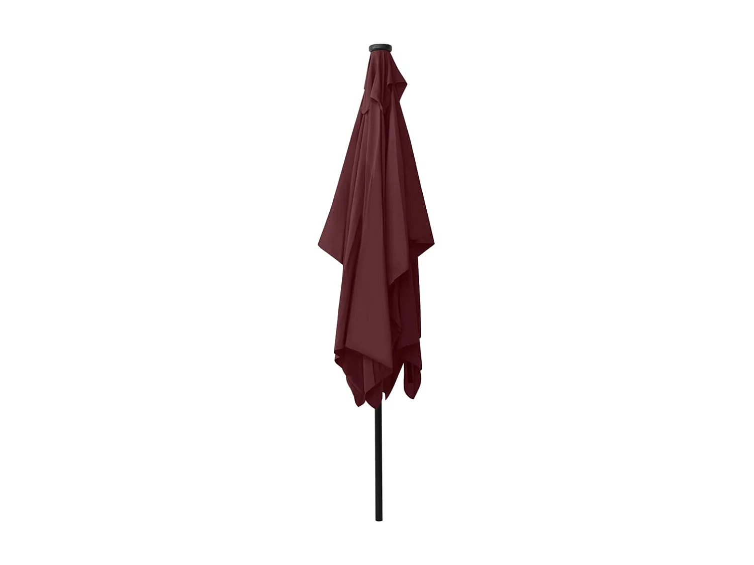 Parasol de jardin-Parasol d'extérieur avec LED et mât en acier rouge bordeaux 2x3 m