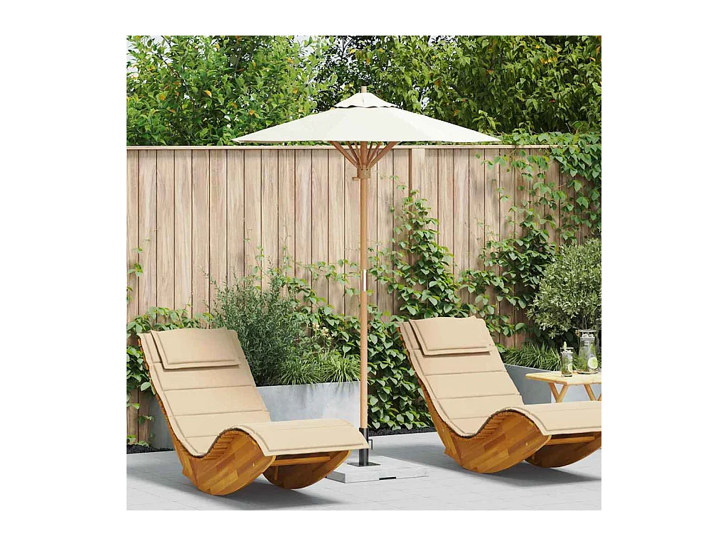 Parasol de jardin-Parasol d'extérieur Blanc crème 150 x 150 x 210 cm Bambou