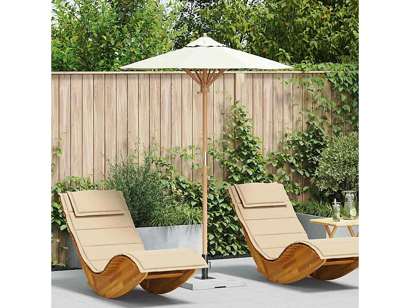 Parasol de jardin-Parasol d'extérieur Blanc crème 150 x 150 x 210 cm Bambou