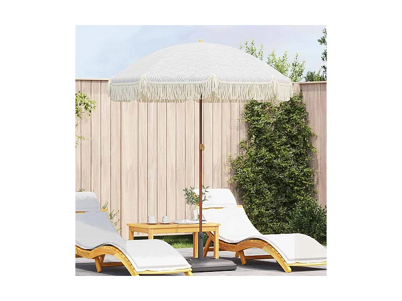 Parasol de jardin-Parasol Gris et blanc Ø 160 x 195 cm Acier