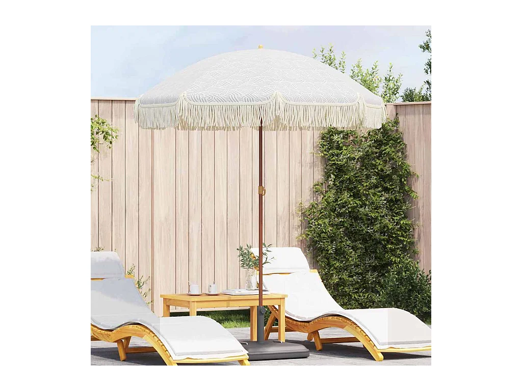 Parasol de jardin-Parasol Gris et blanc Ø 160 x 195 cm Acier