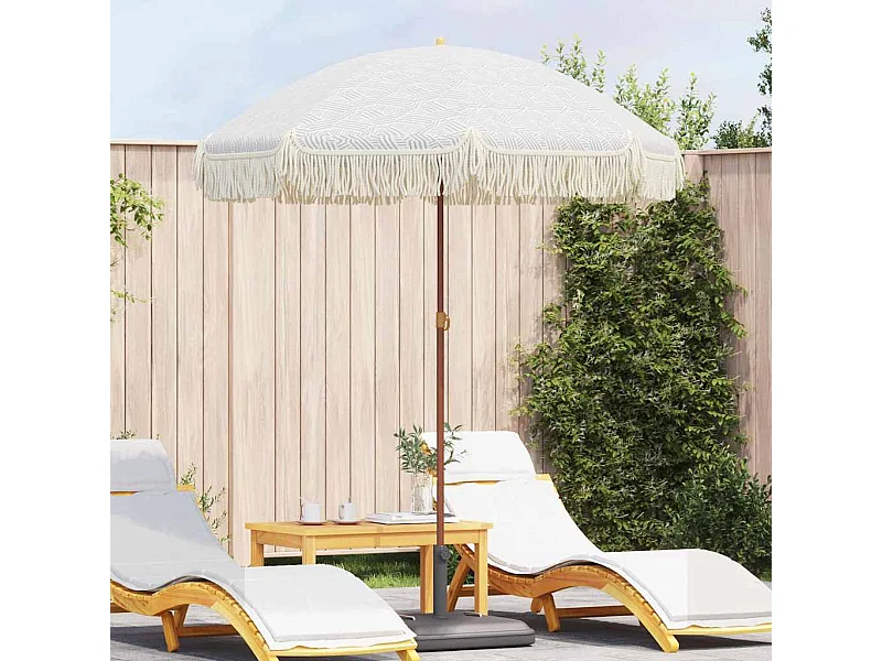 Parasol de jardin-Parasol Gris et blanc Ø 160 x 195 cm Acier