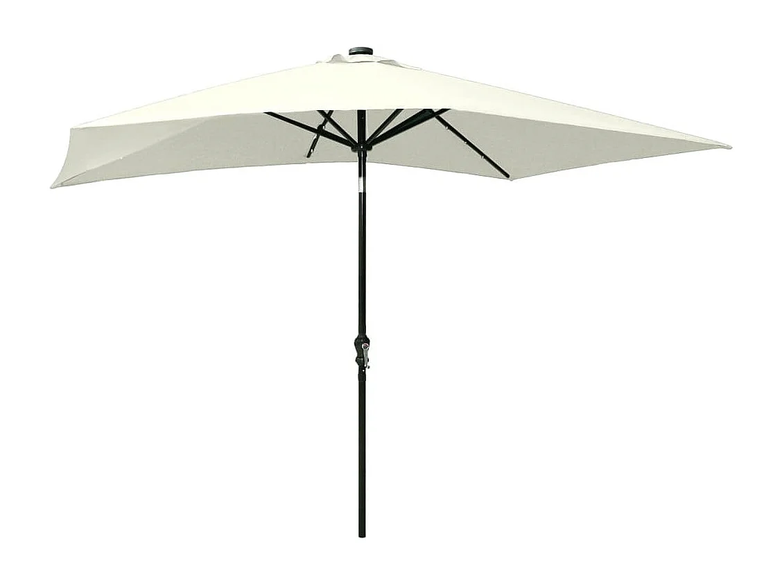 Parasol de jardin-Parasol d'extérieur avec LED et mât en acier sable 2x3 m