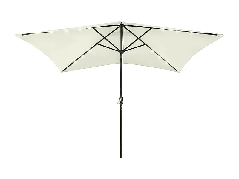 Parasol de jardin-Parasol d'extérieur avec LED et mât en acier sable 2x3 m