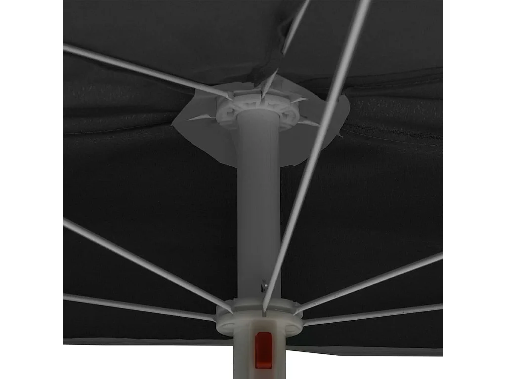 Demi-parasol de jardin avec mât 180x90 cm anthracite