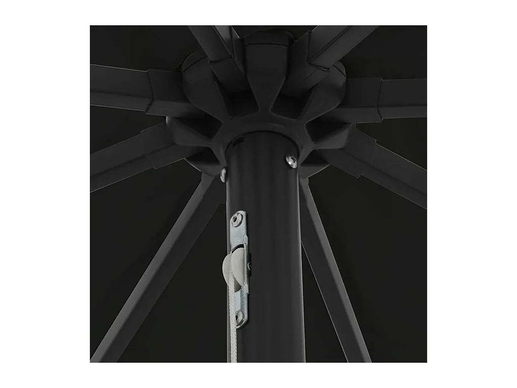 Parasol de jardin-Parasol d'extérieur Noir 395 x 395 x 245 cm Polyester et Acier