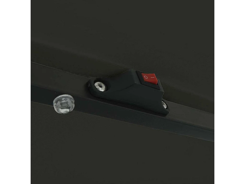 Parasol de jardin-Parasol d'extérieur Noir 395 x 395 x 245 cm Polyester et Acier