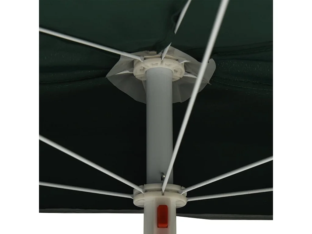 Demi-parasol de jardin avec mât 180x90 cm vert