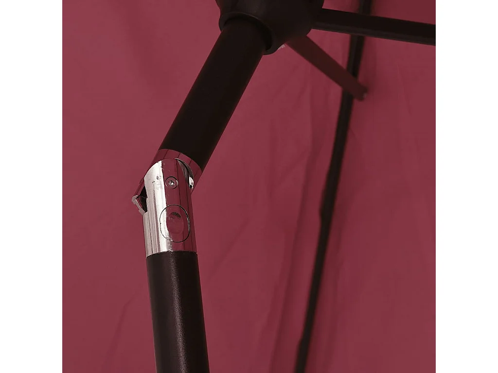 Parasol d'extérieur | Parasol de jardin avec mât en métal 300x200 cm rouge bordeaux