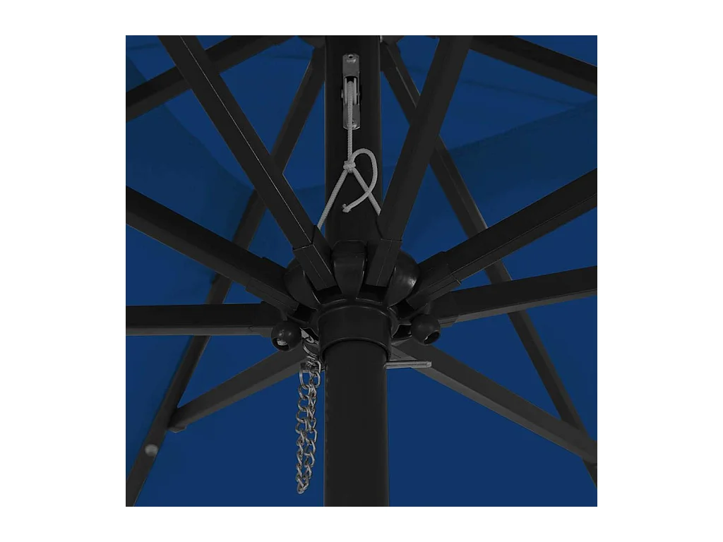 Parasol de jardin-Parasol d'extérieur Bleu et Noir 295 x 295 x 245 cm