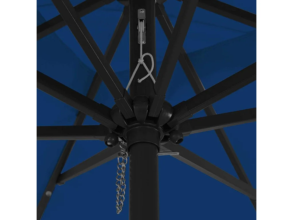 Parasol de jardin-Parasol d'extérieur Bleu et Noir 295 x 295 x 245 cm