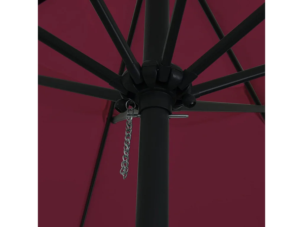 Parasol de jardin-Parasol d'extérieur Rouge et Noir 395 x 395 x 245 cm