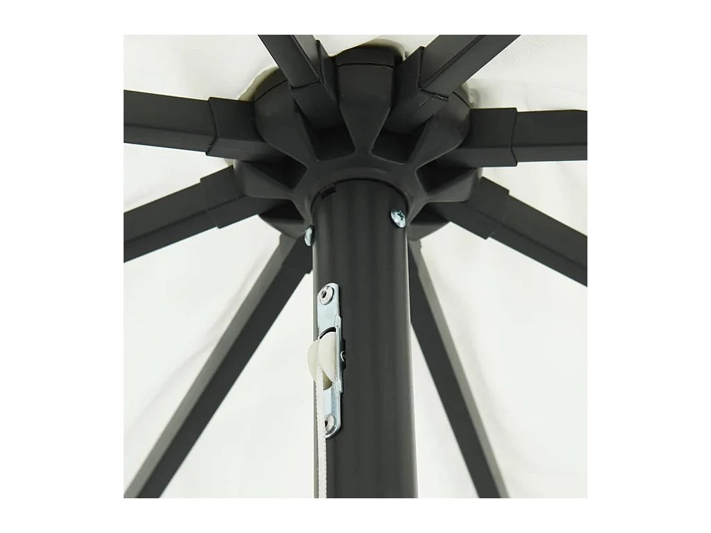 Parasol de jardin-Parasol d'extérieur Blanc et Noir 395 x 395 x 245 cm