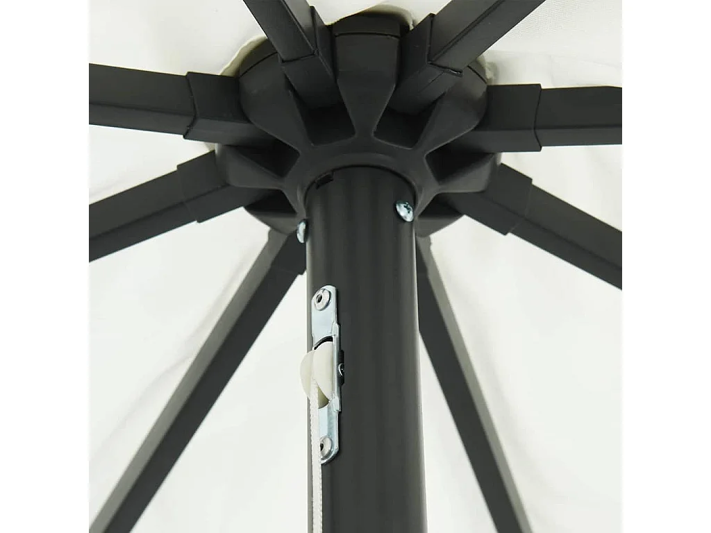 Parasol de jardin-Parasol d'extérieur Blanc et Noir 395 x 395 x 245 cm