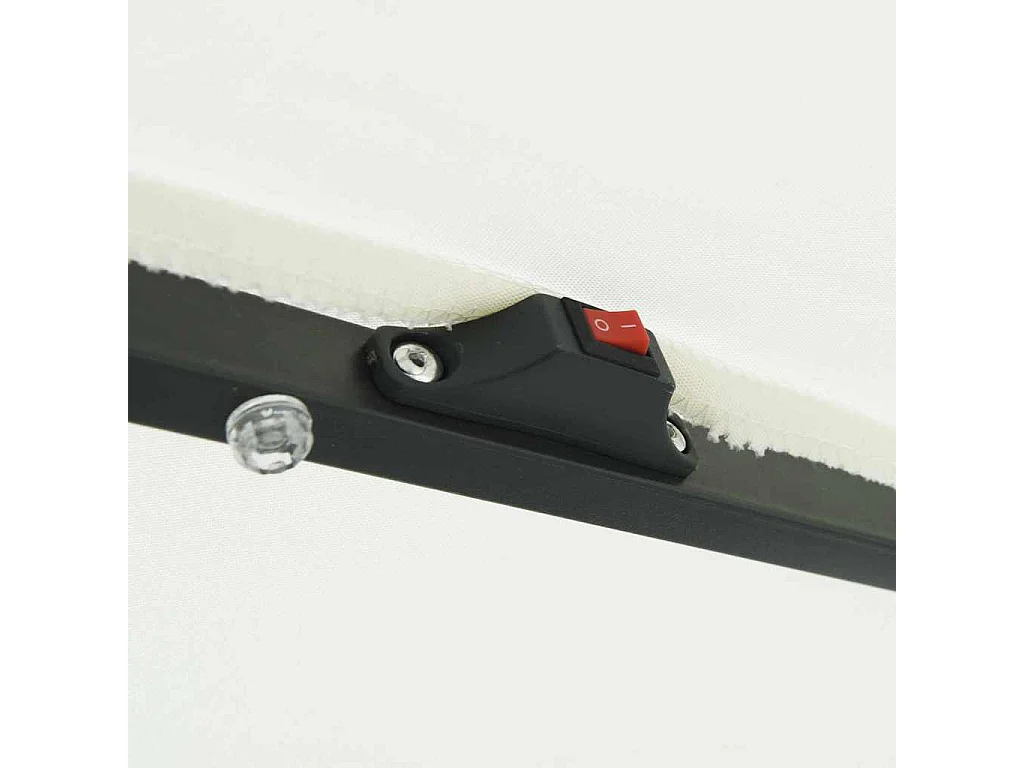 Parasol de jardin-Parasol d'extérieur Blanc et Noir 395 x 395 x 245 cm