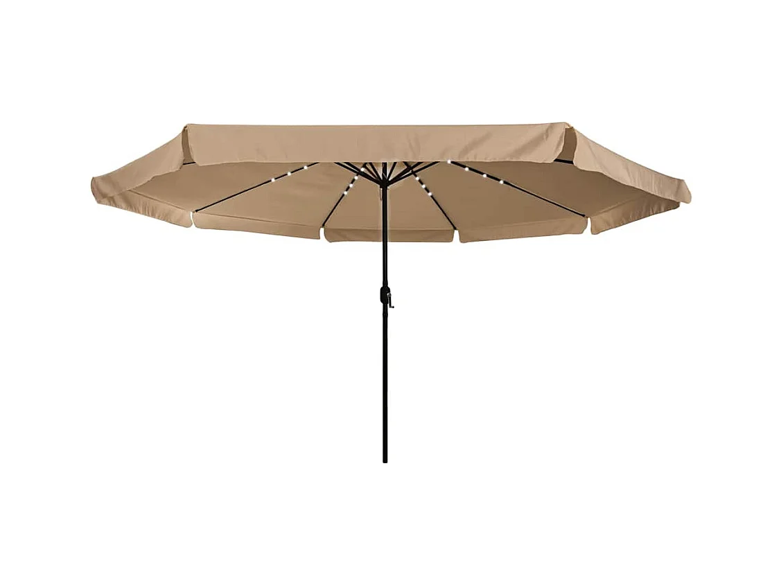 Parasol de jardin-Parasol d'extérieur Taupe et Noir 395 x 395 x 245 cm