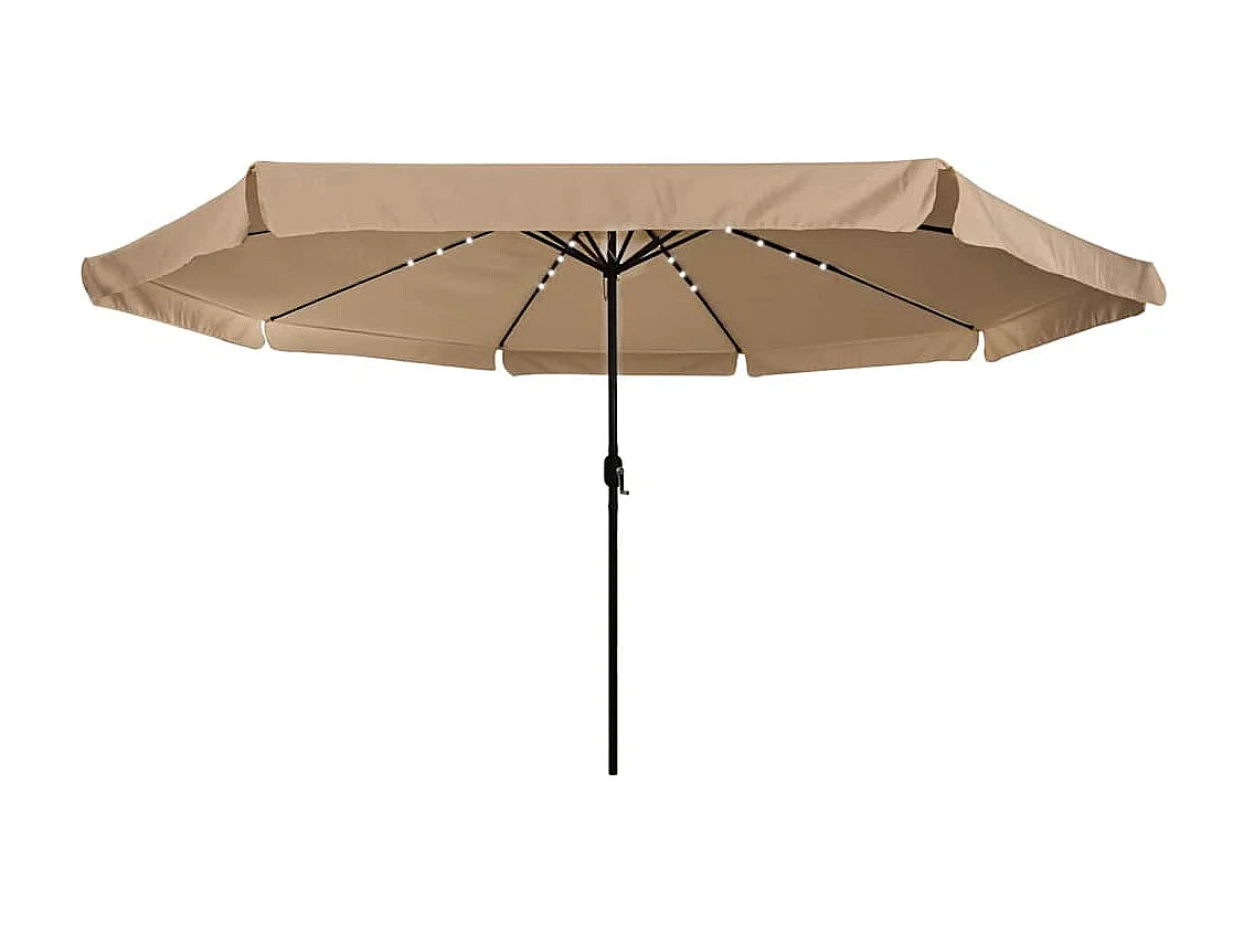 Parasol de jardin-Parasol d'extérieur Taupe et Noir 395 x 395 x 245 cm