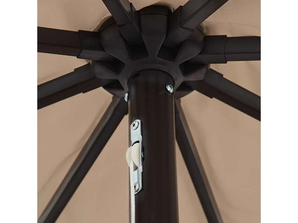 Parasol de jardin-Parasol d'extérieur Taupe et Noir 395 x 395 x 245 cm