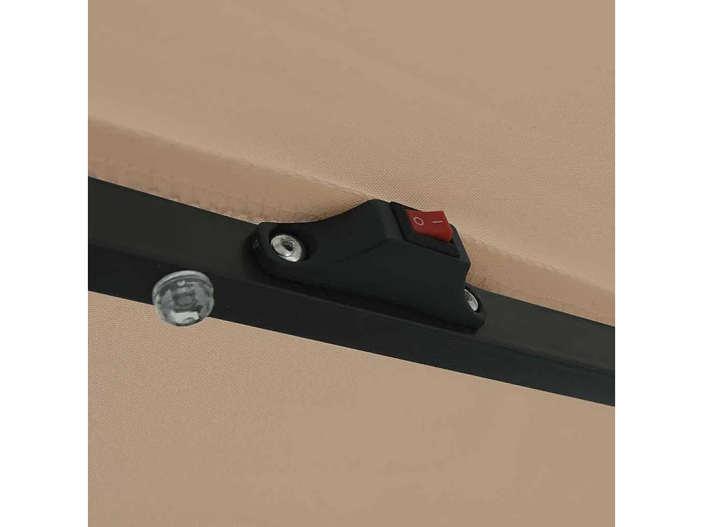 Parasol de jardin-Parasol d'extérieur Taupe et Noir 395 x 395 x 245 cm