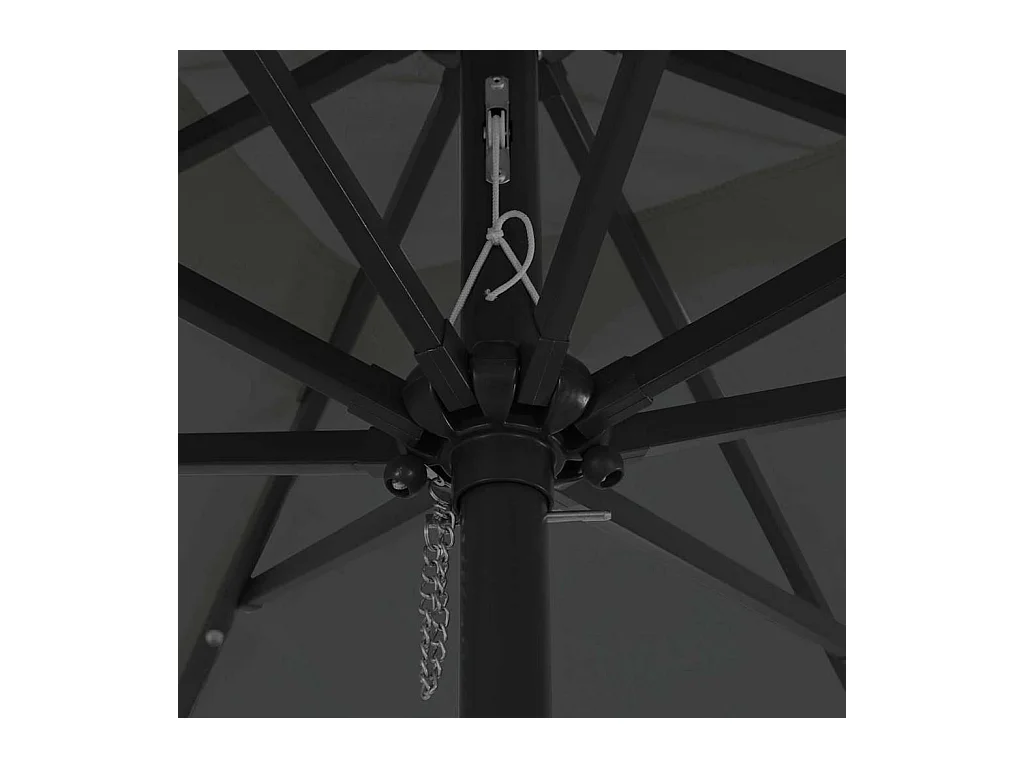 Parasol de jardin Anthracite et noir 295 x 295 x 245 cm