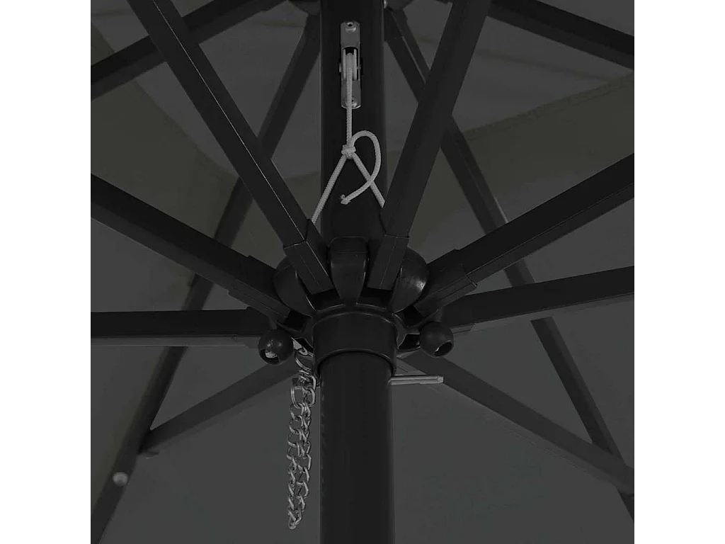 Parasol de jardin Anthracite et noir 295 x 295 x 245 cm