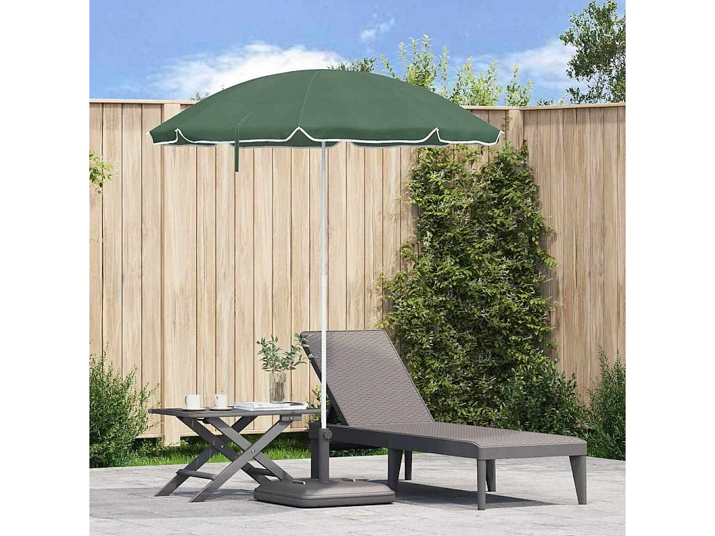 Parasol de plage | Ombrelle de plage Vert 161 x 193 cm Polyester