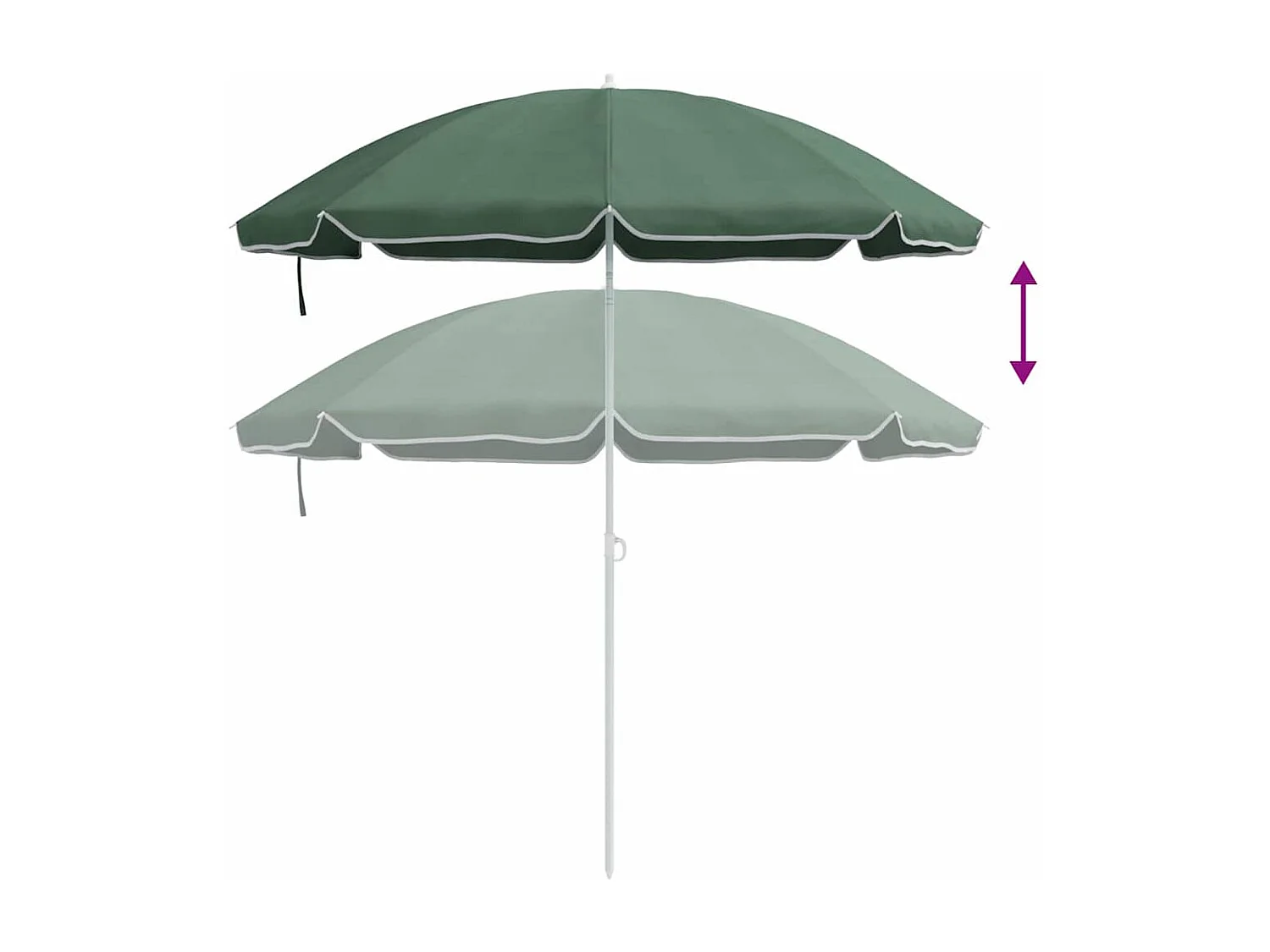 Parasol de plage | Ombrelle de plage Vert 161 x 193 cm Polyester