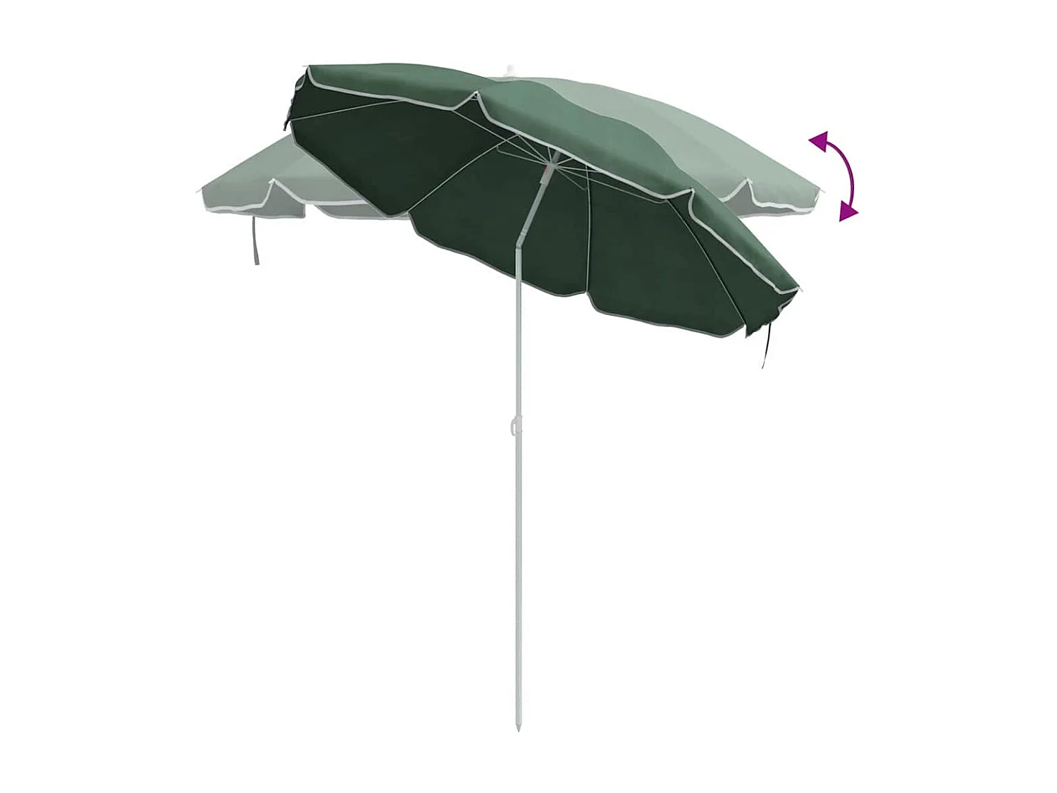 Parasol de plage | Ombrelle de plage Vert 161 x 193 cm Polyester