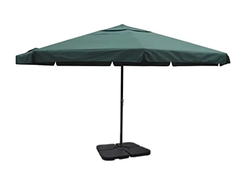 Parasol de jardin-Parasol d'extérieur avec base portable aluminium vert