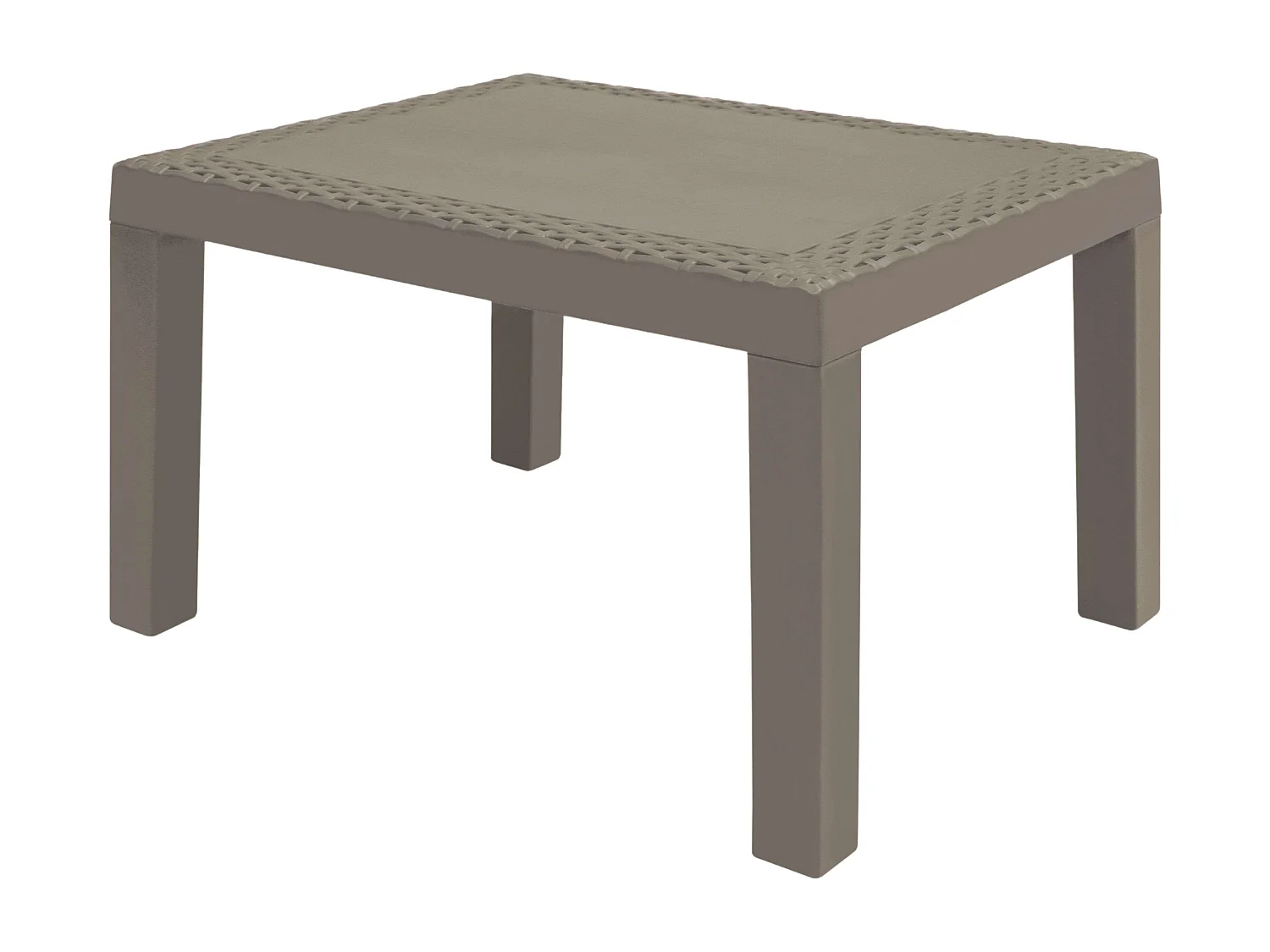 Mesa Centro Jack Exterior Moderna Marrón Fija en Polipropileno 46x59 cm