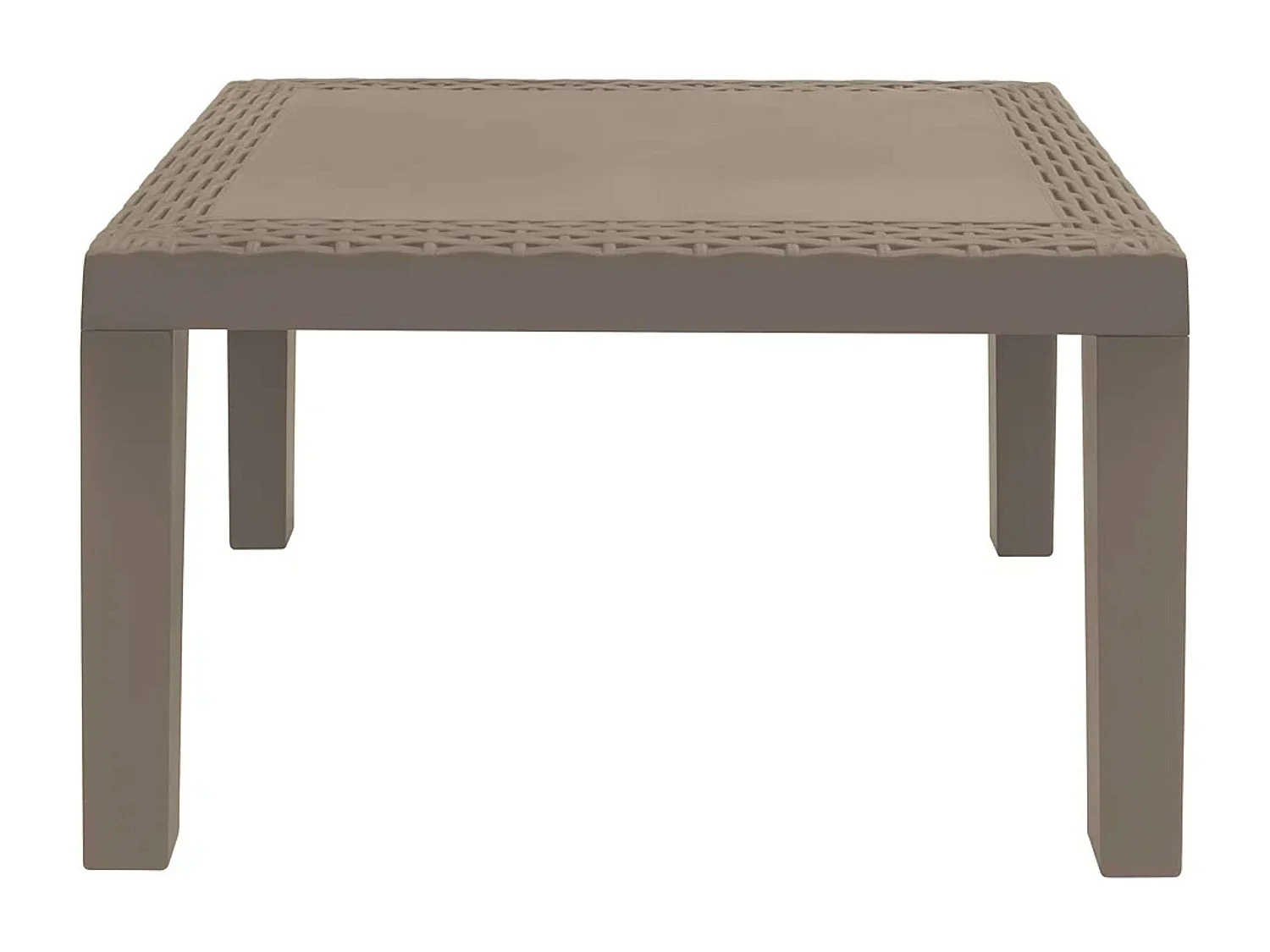 Mesa Centro Jack Exterior Moderna Marrón Fija en Polipropileno 46x59 cm