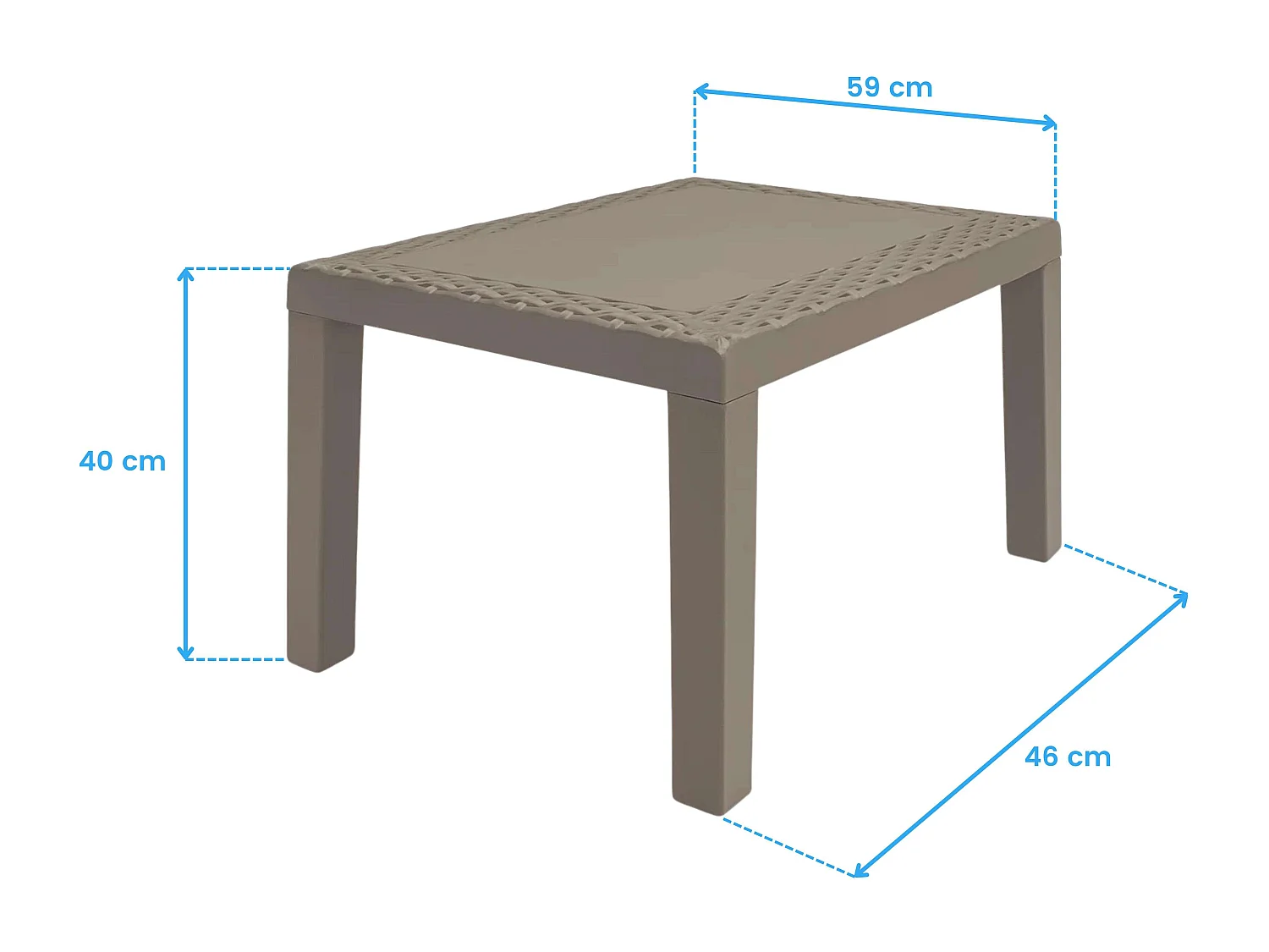 Table basse d'extérieur fixe Jack Modern en polypropylène Marrón 46 x 59 cm