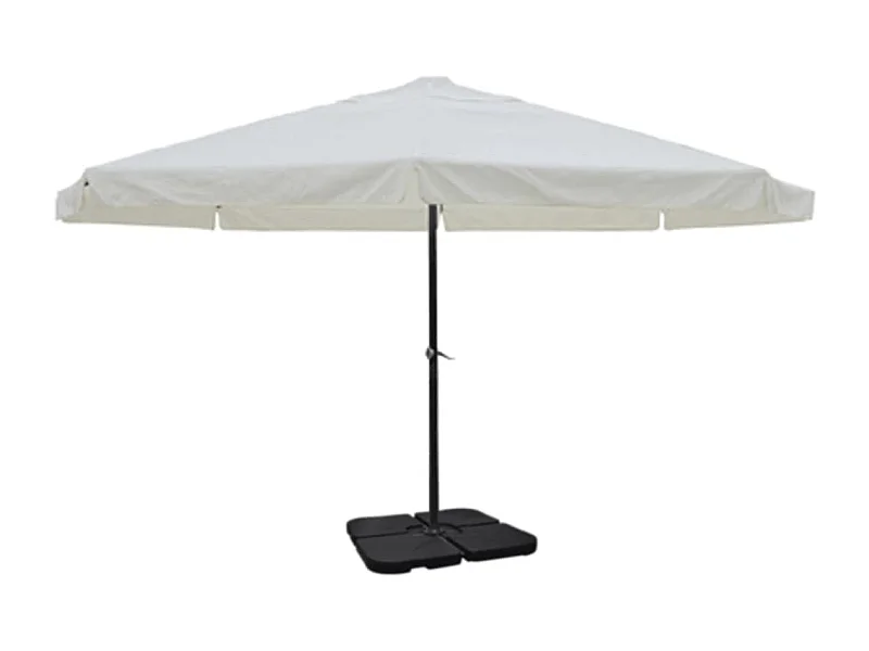 Parasol de jardin-Parasol d'extérieur avec base portable aluminium blanc