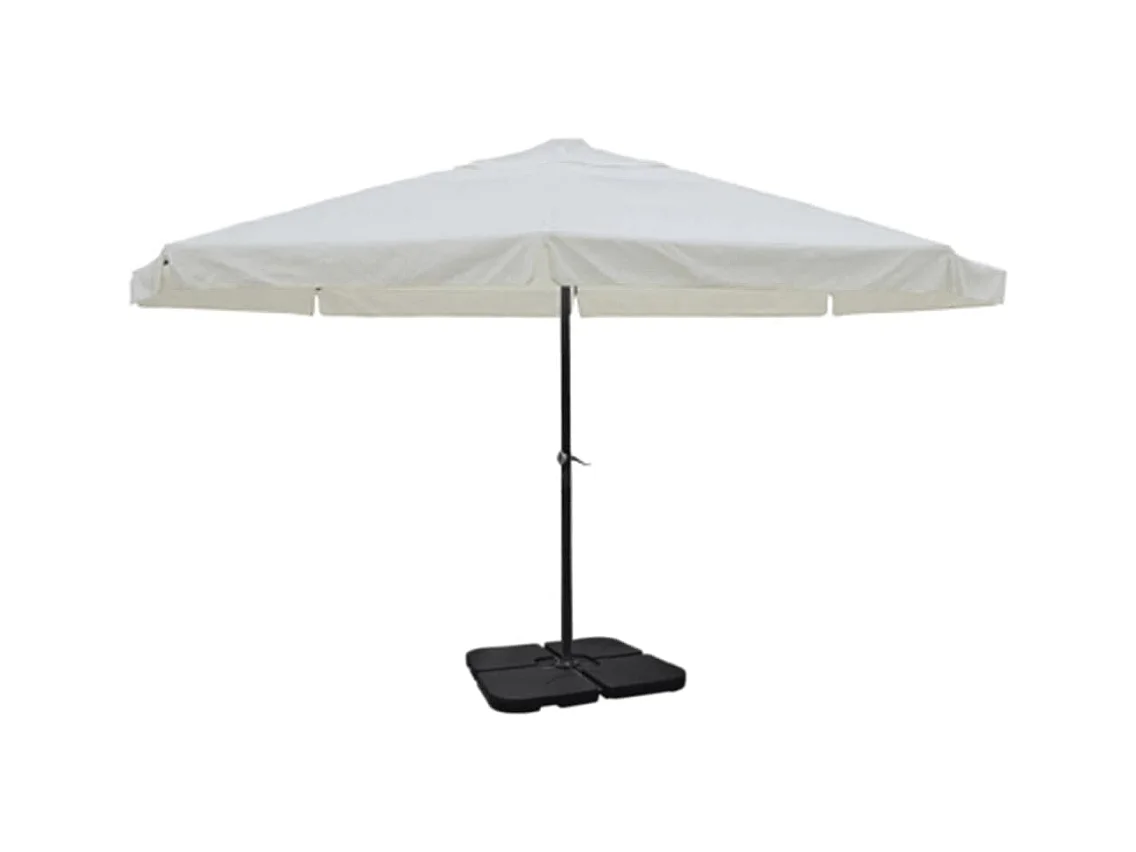 Parasol de jardin-Parasol d'extérieur avec base portable aluminium blanc