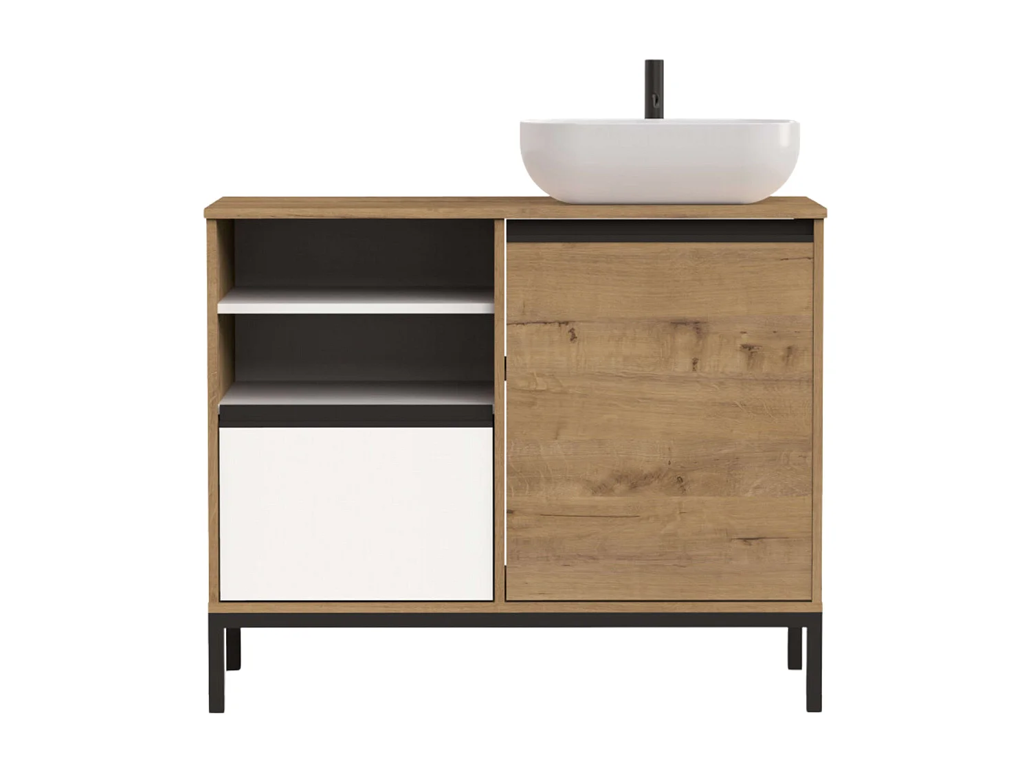 Lavamanos Cerámico Baño Rectangular Redondeado 46x32 cm