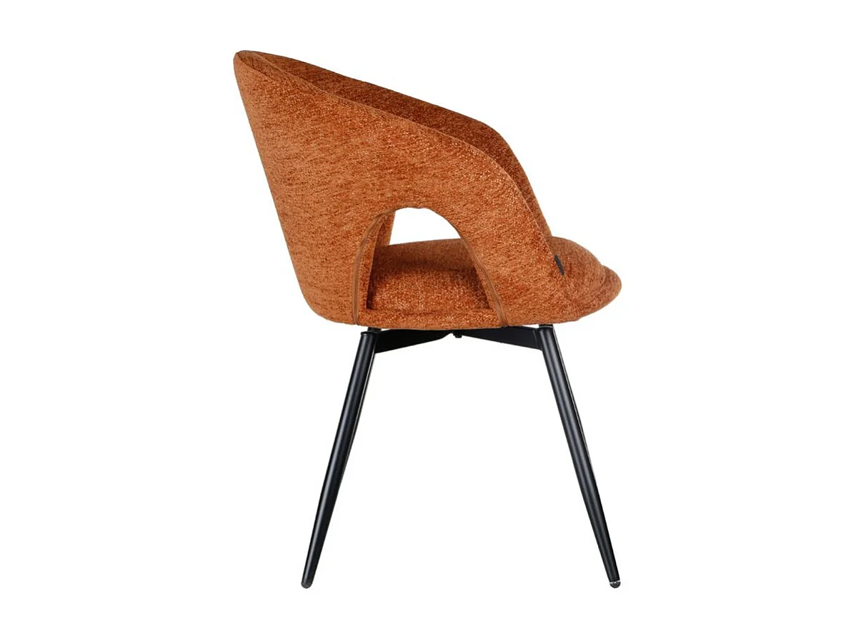 Lot de 2 chaises rotatives 180° en tissu doux terracotta - ALEX