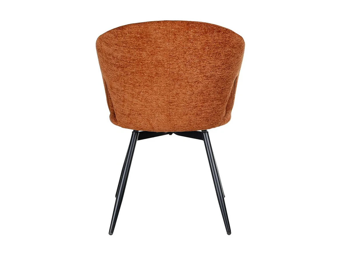 Lot de 2 chaises rotatives 180° en tissu doux terracotta - ALEX