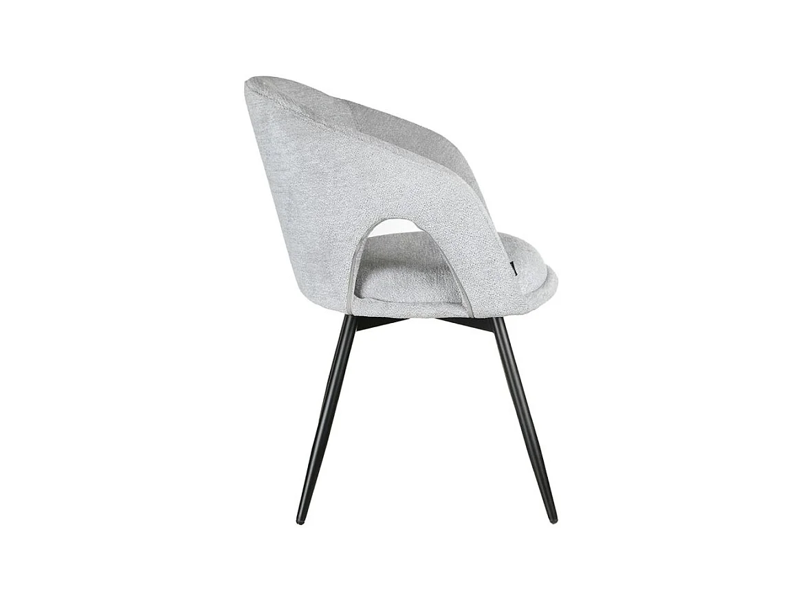 Lot de 2 chaises rotatives 180° en tissu doux gris clair - ALEX