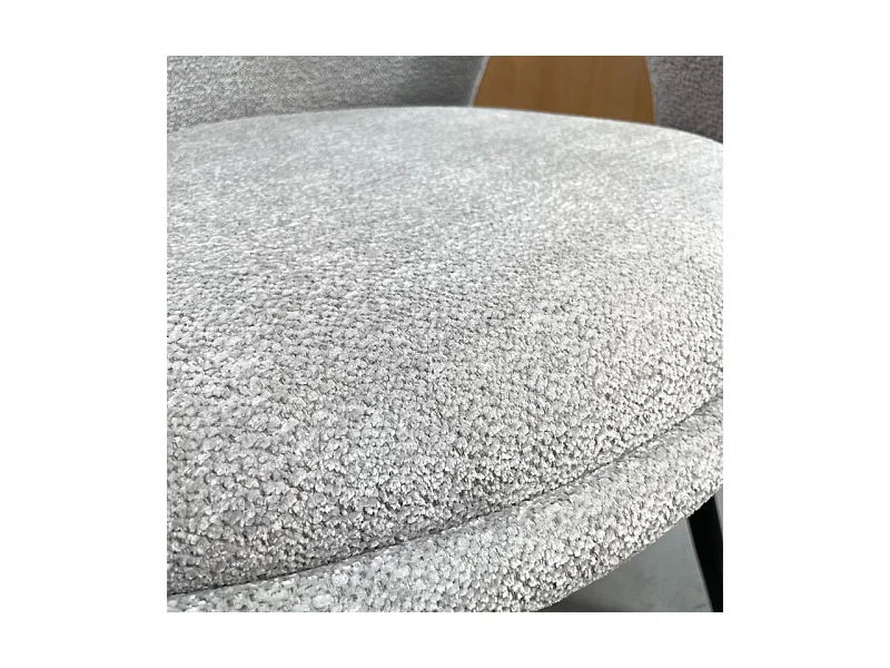 Lot de 2 chaises rotatives 180° en tissu doux gris clair - ALEX