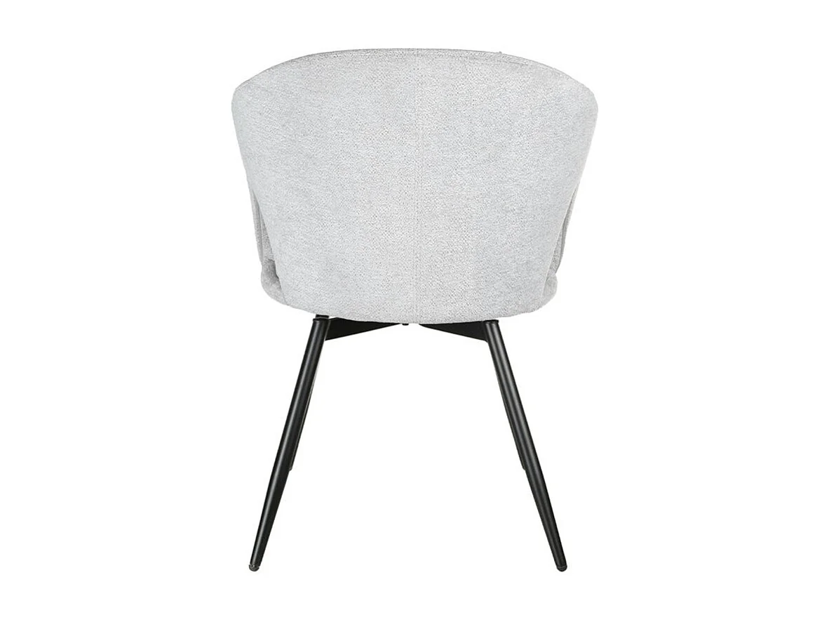 Lot de 2 chaises rotatives 180° en tissu doux gris clair - ALEX