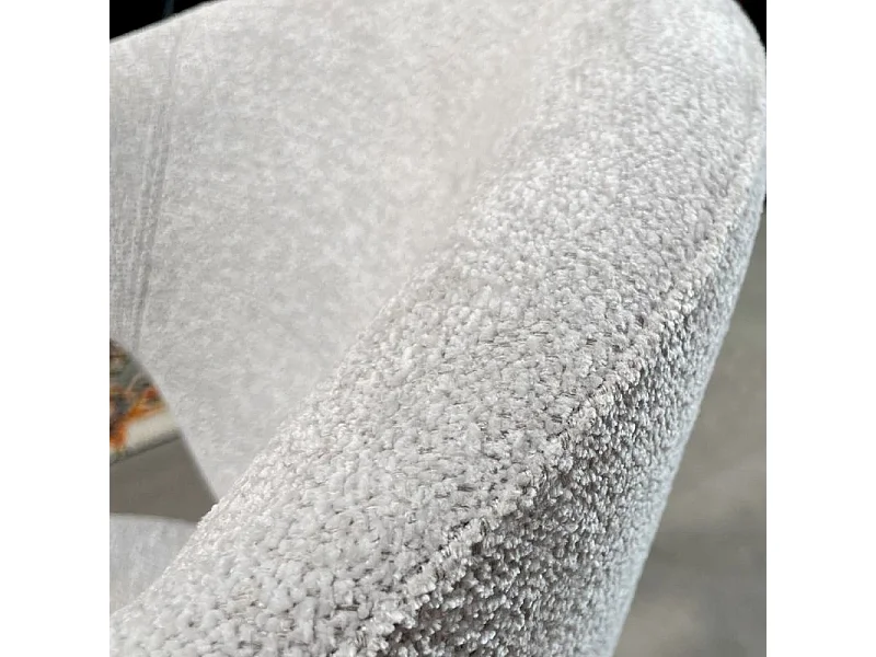 Lot de 2 chaises rotatives 180° en tissu doux gris clair - ALEX