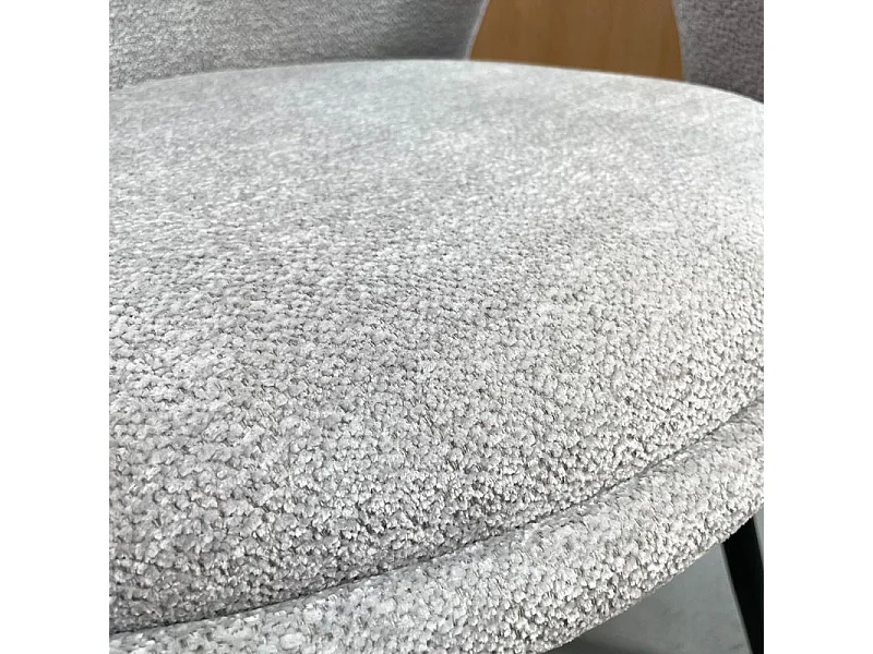 Lot de 2 chaises rotatives 180° en tissu doux gris clair - ALEX