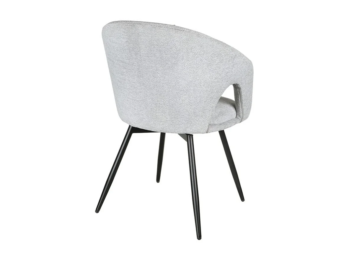 Lot de 2 chaises rotatives 180° en tissu doux gris clair - ALEX